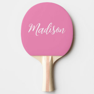 Raquette De Ping Pong Nom des filles roses tendance Script manuscrit per