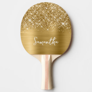 Raquette De Ping Pong Nom du glamour doré Glittery
