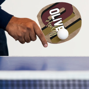 Raquette De Ping Pong Nom du joueur de tennis de table Cool Bold Monogra