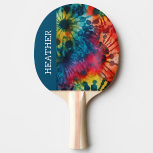 Raquette De Ping Pong Nom du monogramme coloré de la teinture