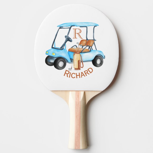 Raquette De Ping Pong Nom du monogramme personnalisé (Devant)