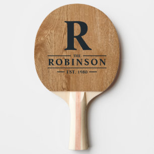 Raquette De Ping Pong Nom et initiale de la famille Country Pine Wood