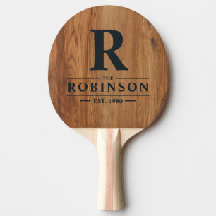 Raquette De Ping Pong Nom et initiale de la famille Maple Wood