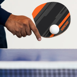 Raquette De Ping Pong Nom Géométrique Orange Noir Moderne