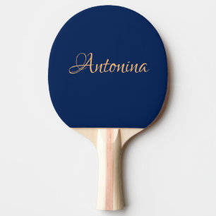 Raquette De Ping Pong Nom moderne de la marine Indigo Minimaliste tend