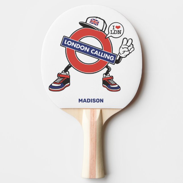 Raquette De Ping Pong Nom personnalisé Appel de Londres (Devant)