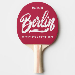 Raquette De Ping Pong Nom personnalisé & Couleur Berlin Allemagne Coordo