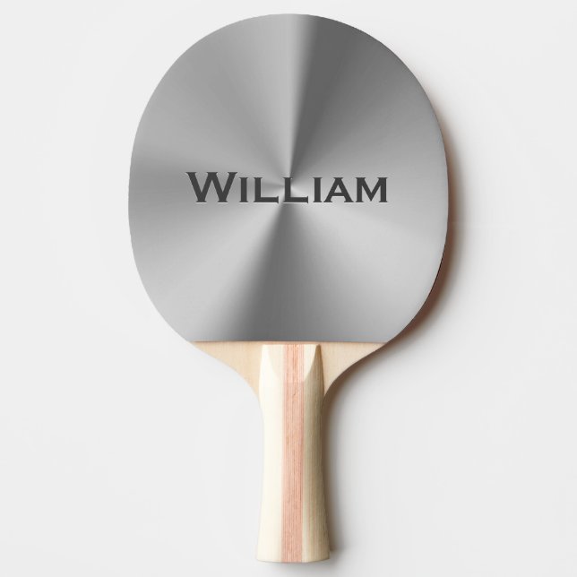 Raquette De Ping Pong Nom personnalisé en métal brossé  (Devant)