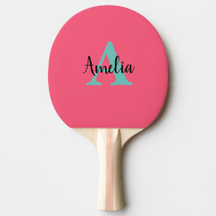 Raquette De Ping Pong Nom personnalisé Monogramme