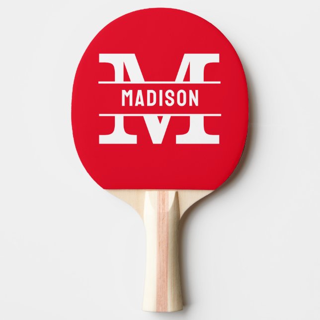Raquette De Ping Pong Nom personnalisé Monogramme Raquettes de tennis de (Devant)