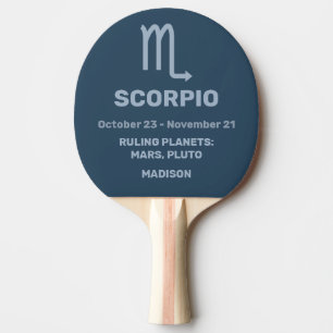 Raquette De Ping Pong Nom personnalisé / Scorpion du symbole zodiaque du
