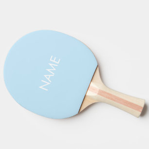 Raquette De Ping Pong Nom personnalisé texte monogramme bleu clair minim