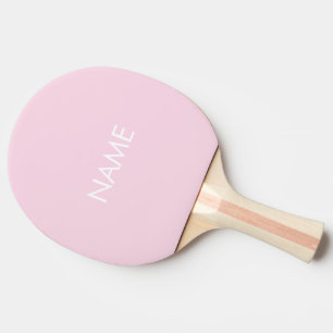 Raquette De Ping Pong Nom personnalisé texte monogramme clair rose mini