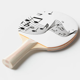 Raquette De Ping Pong Notes musicales en blanc avec nom Golf Head Cover