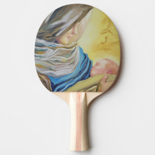 Raquette De Ping Pong Notre Dame du Silence tenant le bébé Jésus