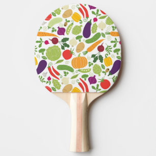 Raquette De Ping Pong Nourriture sur un arrière - plan blanc