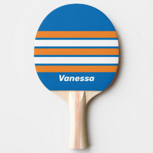 Raquette De Ping Pong Nouvelle Amsterdam Vintage avec Rayures et Nom
