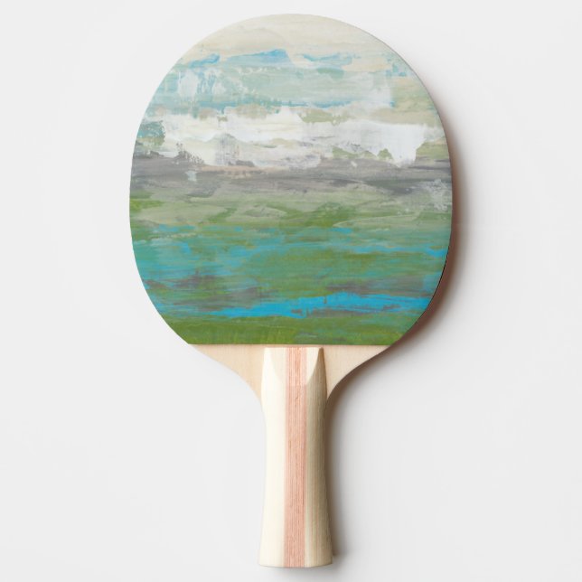 Raquette De Ping Pong Nuages Blancs Surplombant Un Beau Paysage (Devant)
