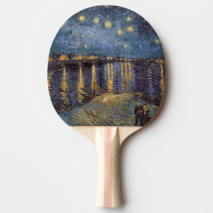Raquette De Ping Pong Nuit étoilée sur le Rhône par Vincent Van Gogh