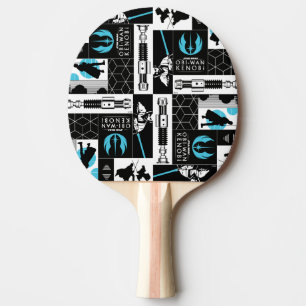 Raquette De Ping Pong Obi-Wan Kenobi   Jedi Icon Collage Motif