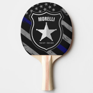 Raquette De Ping Pong Officier de police Shérif Cop Flag