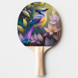 Raquette De Ping Pong Oiseau à poitrine jaune violet