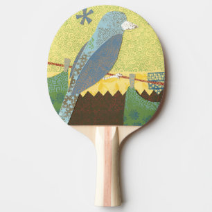 Raquette De Ping Pong Oiseau coloré sur un fil