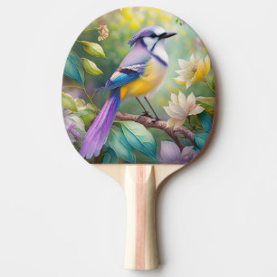 Raquette De Ping Pong Oiseau de fantaisie Geai Violet Touffeté