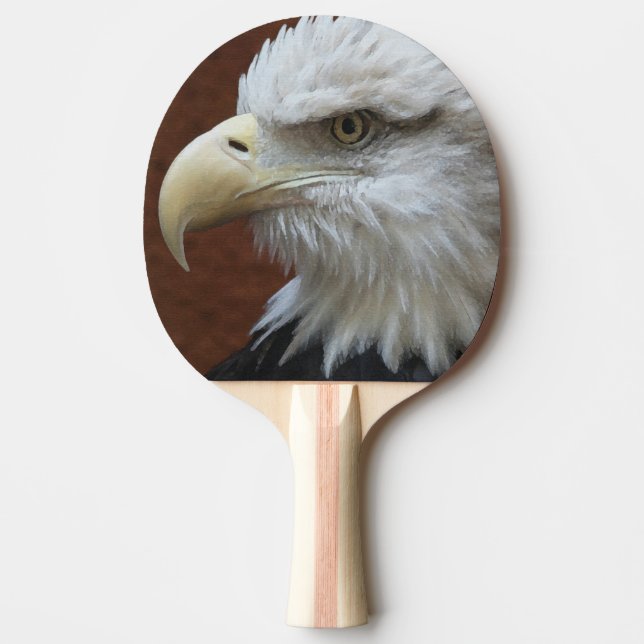 Raquette De Ping Pong Oiseau d'Eagle d'Américain et palette de drapeau (Devant)