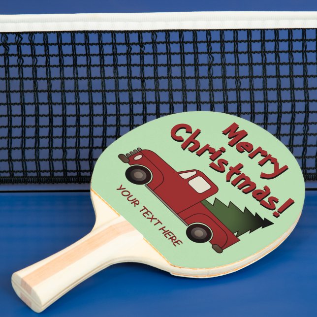 Raquette De Ping Pong Old red chevy truck and Christmas tree custom (Insitu)