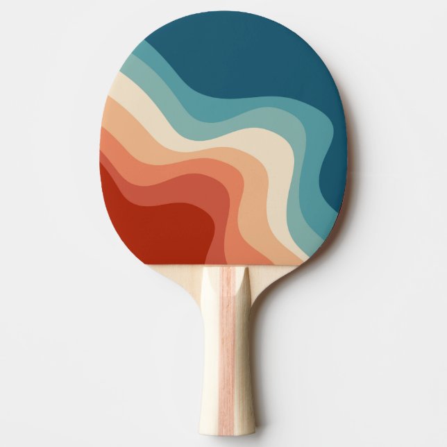 Raquette De Ping Pong Ondes de style rétro (Devant)