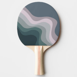 Raquette De Ping Pong Ondes de style rétro violet et turquoise