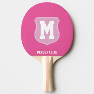 Raquette De Ping Pong Paddle de ping-pong rose monogramme pour ping-pong