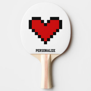 Raquette De Ping Pong Paddle ping-pong de ping-pong coeur de pixel rouge