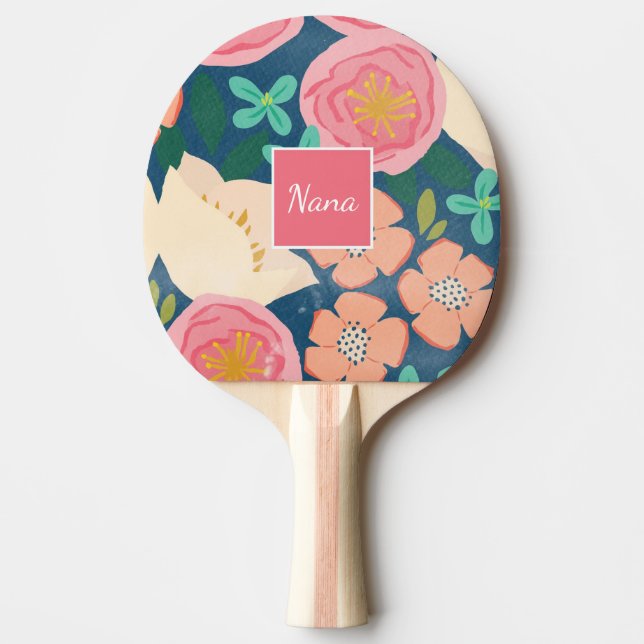 Raquette De Ping Pong Pagaie à bascule floral personnalisée (Devant)