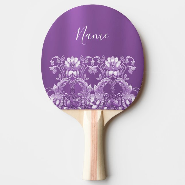 Raquette De Ping Pong Pagaie à bascule florale pourpre (Devant)