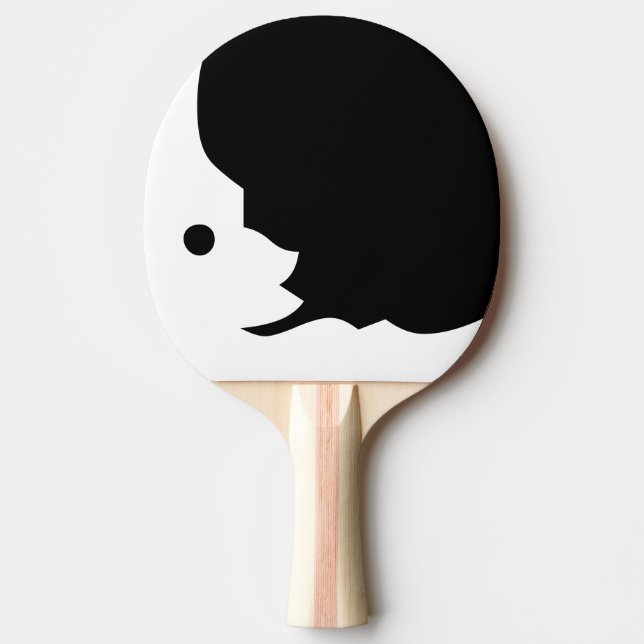 Raquette De Ping Pong Pagaie à bascule noir blanc de lune (Devant)