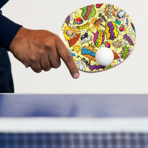 Raquette De Ping Pong Pagaie de ping de bande dessinée rétro à double fa
