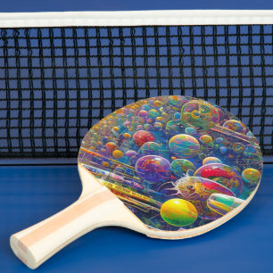 Raquette De Ping Pong Pagaie de ping de course spatiale 2 côtés