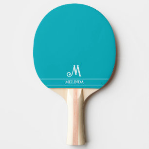 Raquette De Ping Pong Pagaie de ping monogramme turquoise