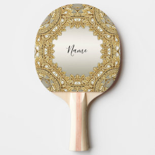 Raquette De Ping Pong Pagaie De Ping Ornate Or
