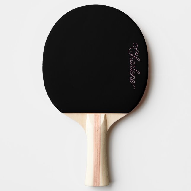 Raquette De Ping Pong Pagaie de ping personnalisée en noir et rose (Devant)