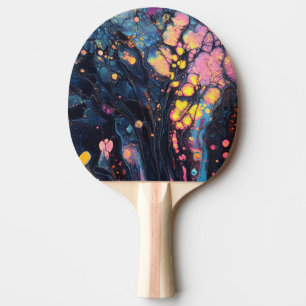 Raquette De Ping Pong Pagaie De Ping Ping Art Iridescente Abstraite