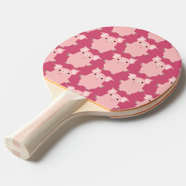 Raquette De Ping Pong Pagaie De Ping Ping Pigs Cartoon Curte Inquisitive (Devant Angle)