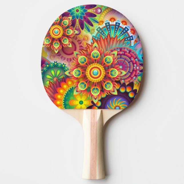 Raquette De Ping Pong Pagaie de ping-pong coloré Art Abstrait (Devant)