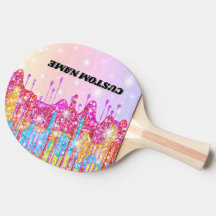 Pagaie de ping-pong de parties scintillant arc-en-