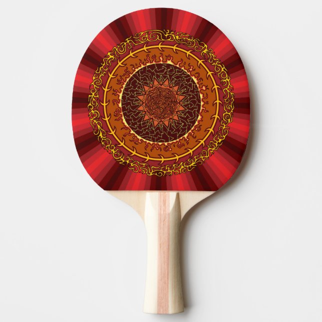 Raquette De Ping Pong Pagaie de ping-pong Mandala Fire (Devant)