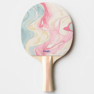 Raquette De Ping Pong Pagaie de ping-pong Pastel Abstraite avec nom