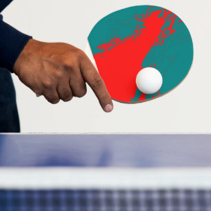 Raquette De Ping Pong Pagaie de ping-pong Red-Aqua   1owlartist