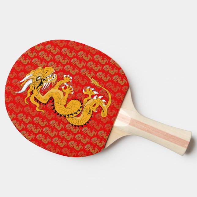 Raquette De Ping Pong Pagaie de pong de dragon d'or (Dos Côté)